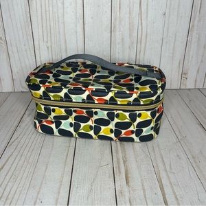 Orla Kiely Target Cosmetic Bag Coated Canvas Make Up Pouch Soft Travel Case